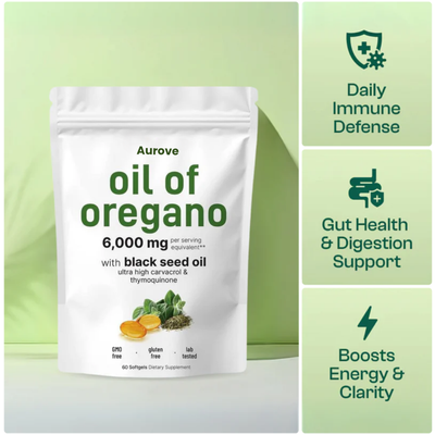 Aurove Oil of Oregano with Black Seed Oil