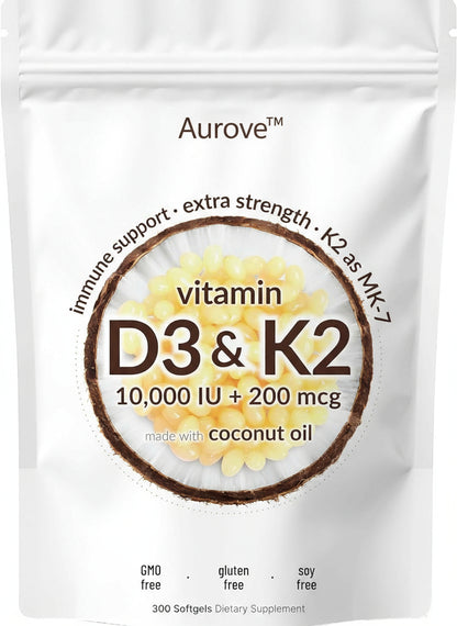 Aurove™ Vitamin D3 & K2 Supplement Softgels