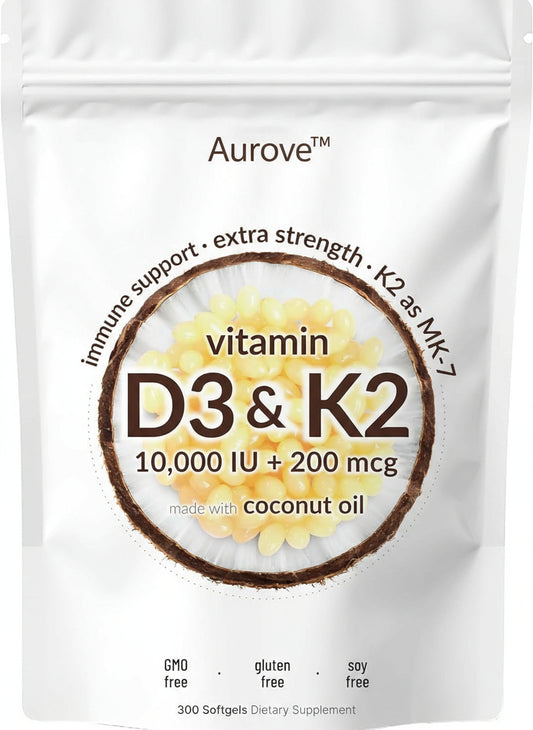 Aurove™ Vitamin D3 & K2 Supplement Softgels