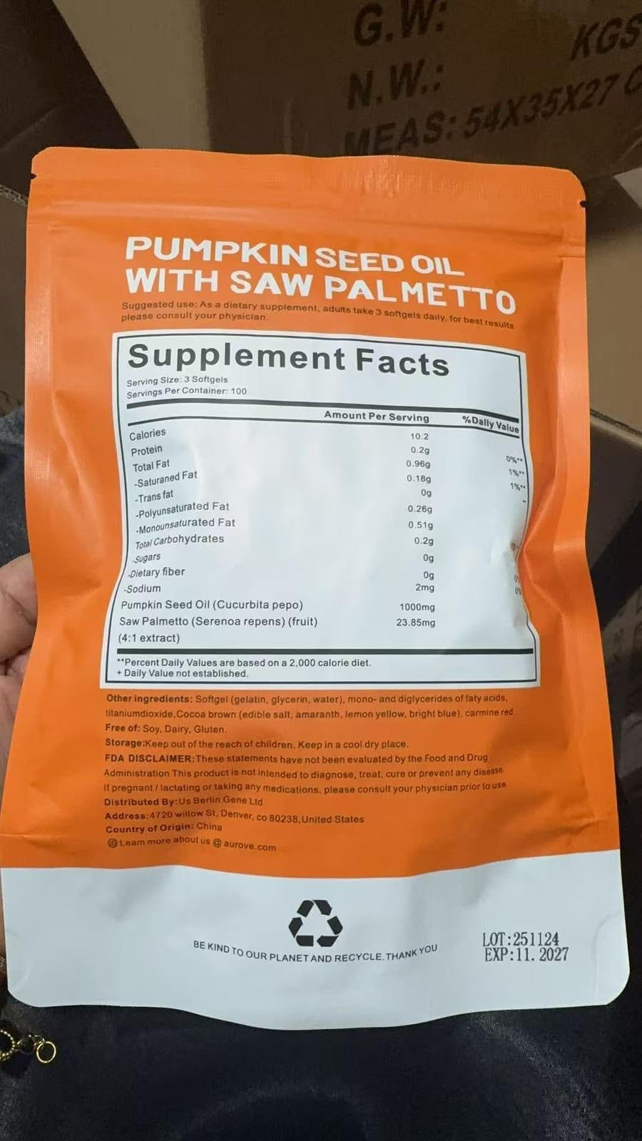 Pumpkin Seed Oil Softgels